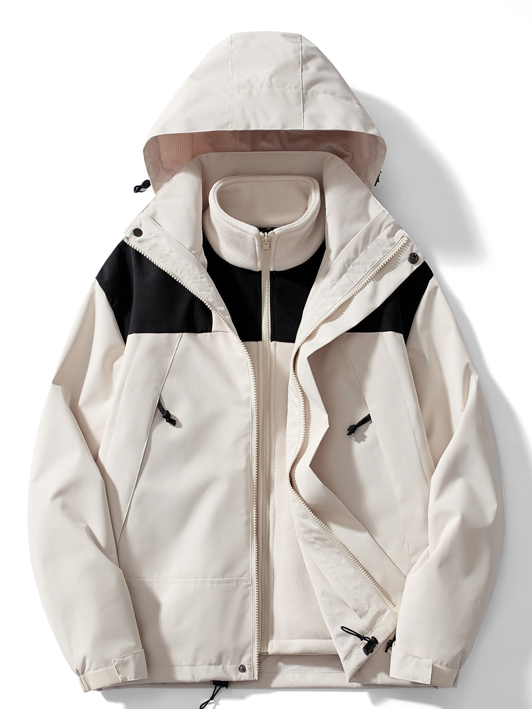 3-w-1 fleece jacket winter with hood for women