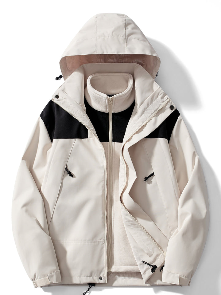 3-w-1 fleece jacket winter with hood for women