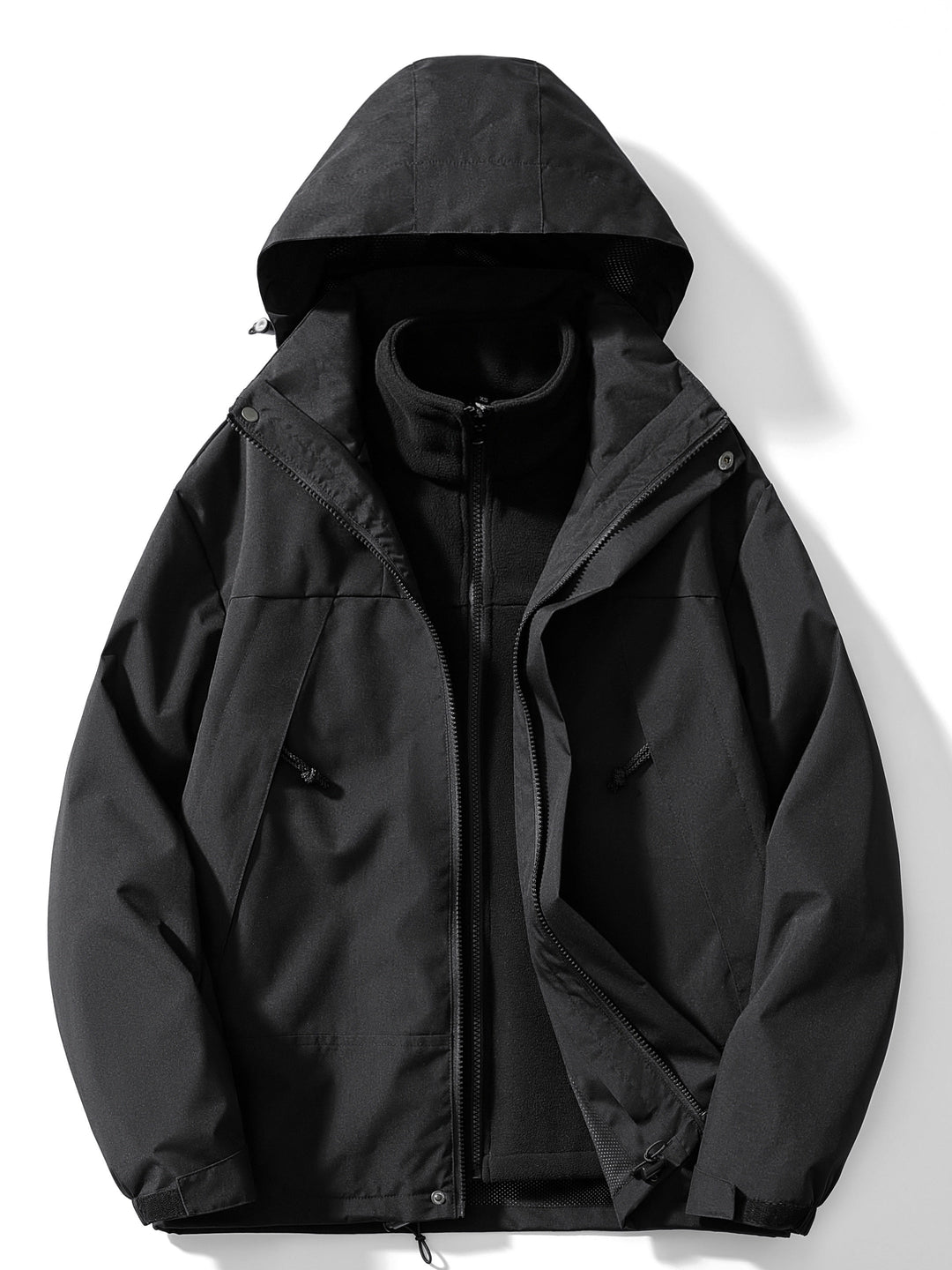 3-w-1 fleece jacket winter with hood for women