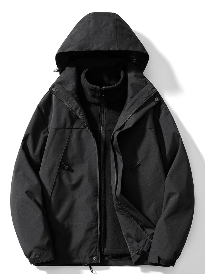 3-w-1 fleece jacket winter with hood for women