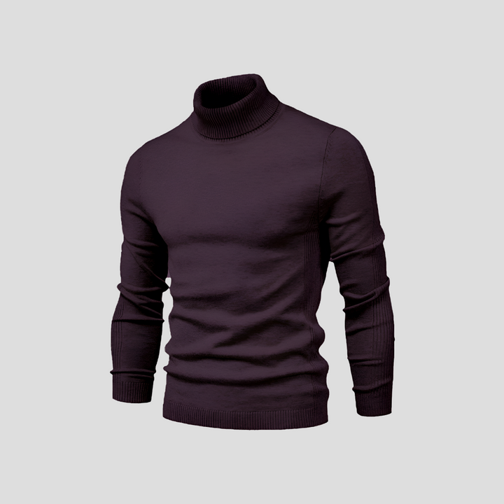 Men's Ribbed Turtleneck Jumper for Everyday Wear