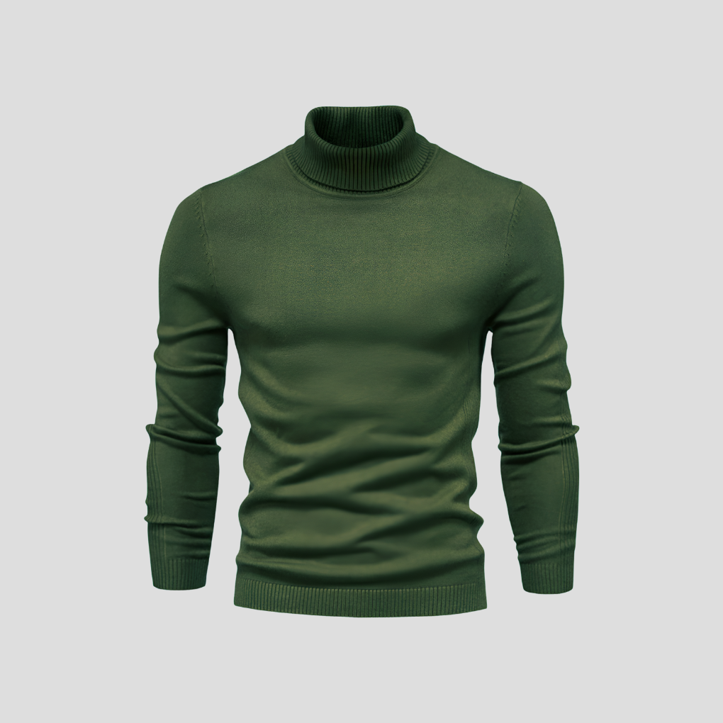 Men's Ribbed Turtleneck Jumper for Everyday Wear