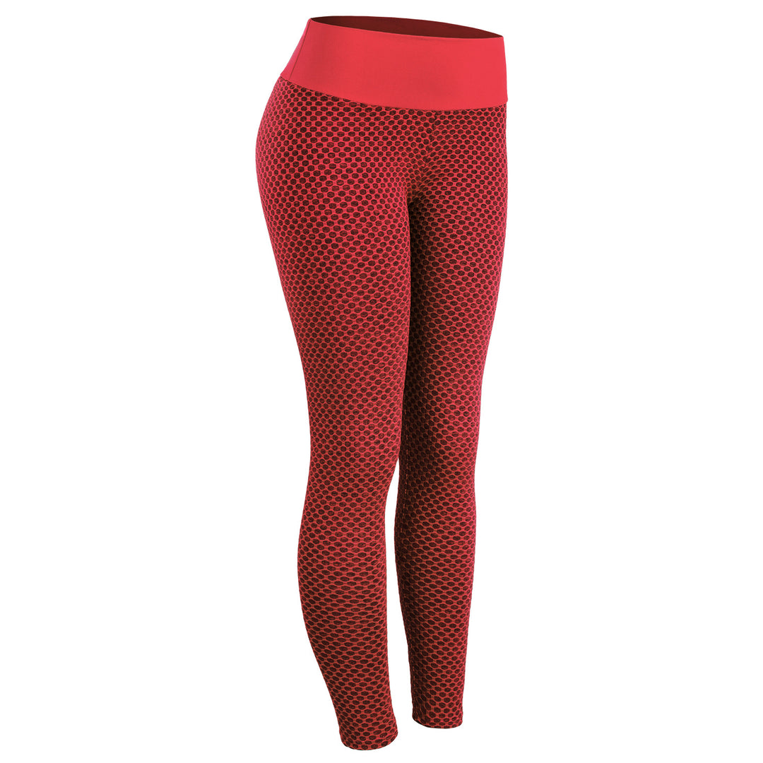 Woman in seamless honeycomb leggings