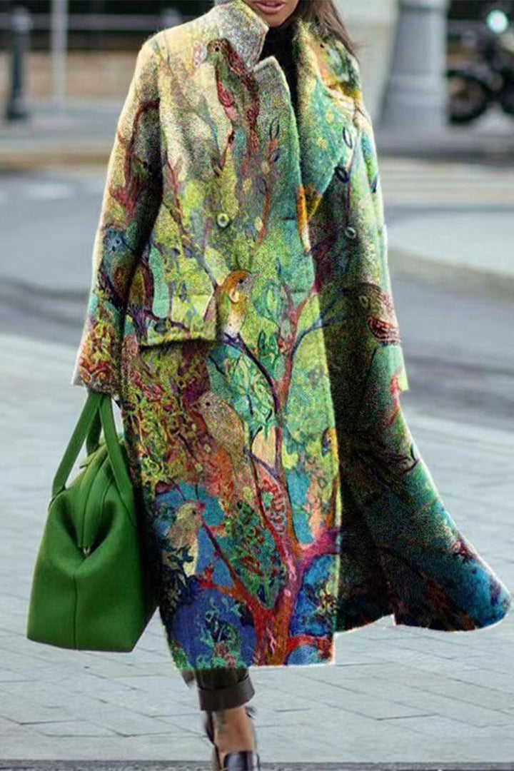 Street elegant Prwt Patchwork Lapel Outerwear