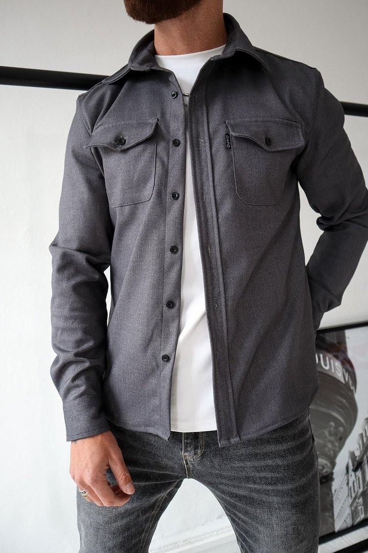 Polo jacket with placket button