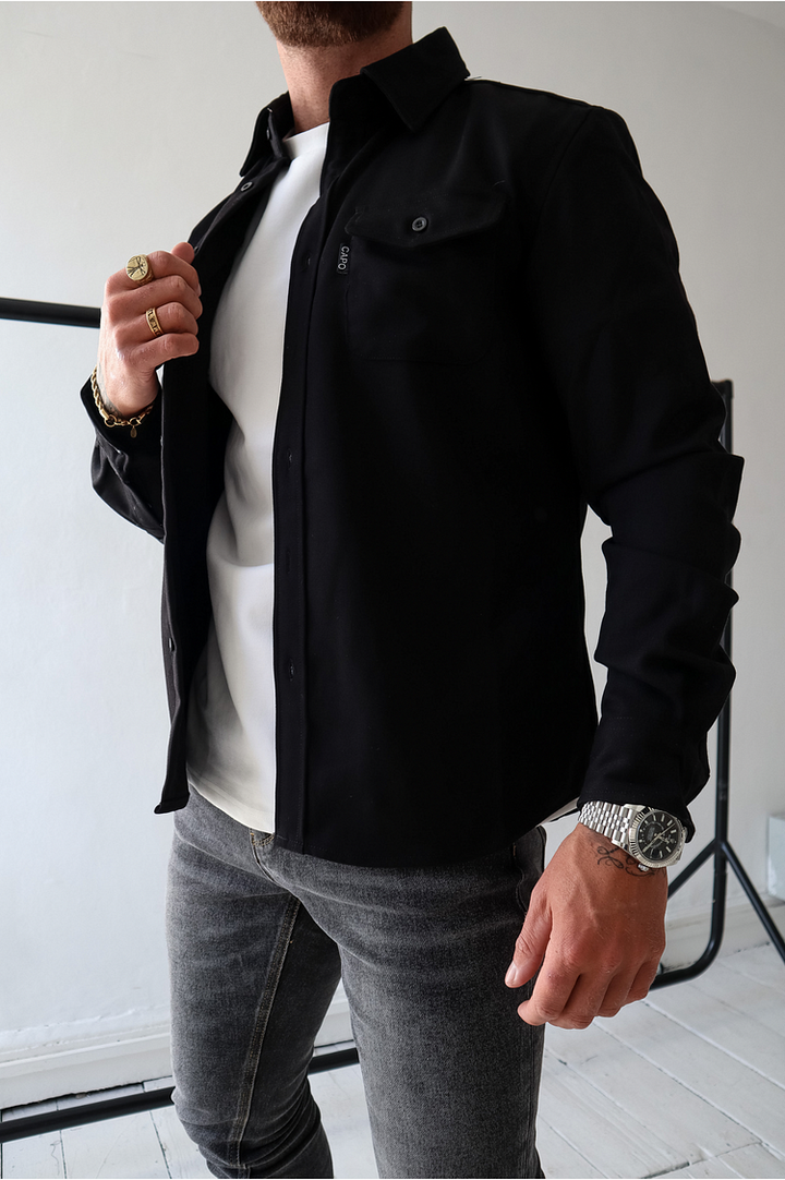Polo jacket with placket button