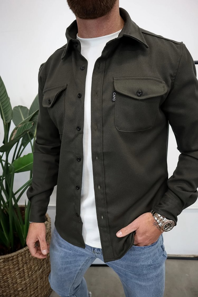 Polo jacket with placket button