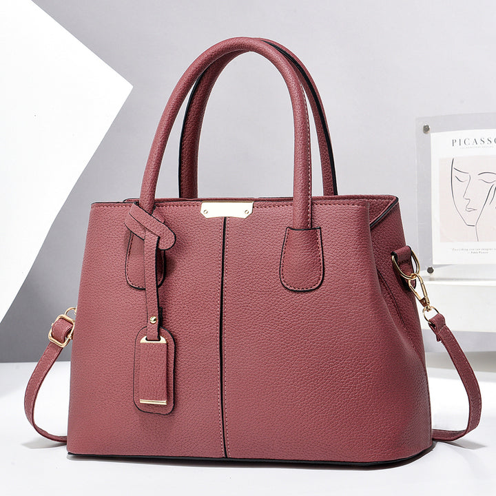 Structured faux leather tote handbag