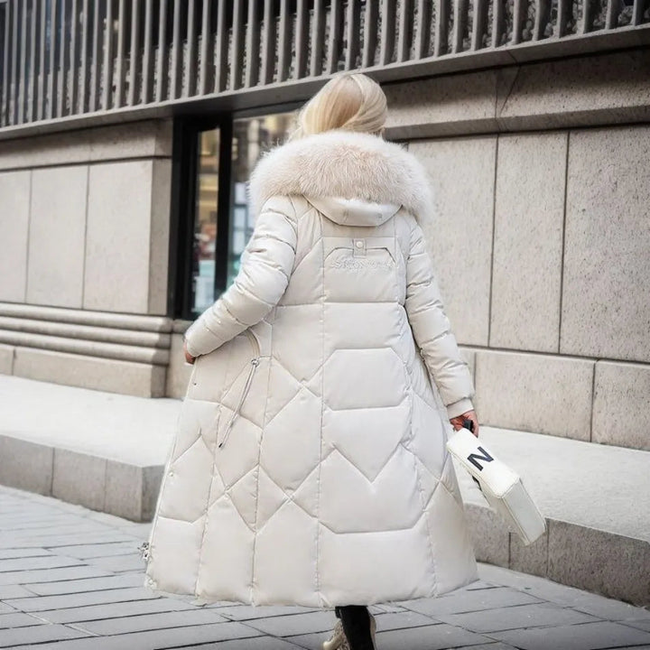 Long padded jacket with hood