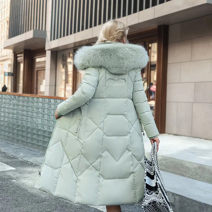 Long padded jacket with hood