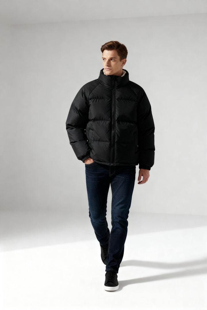 | Fleece-Lined Puffer Jacket