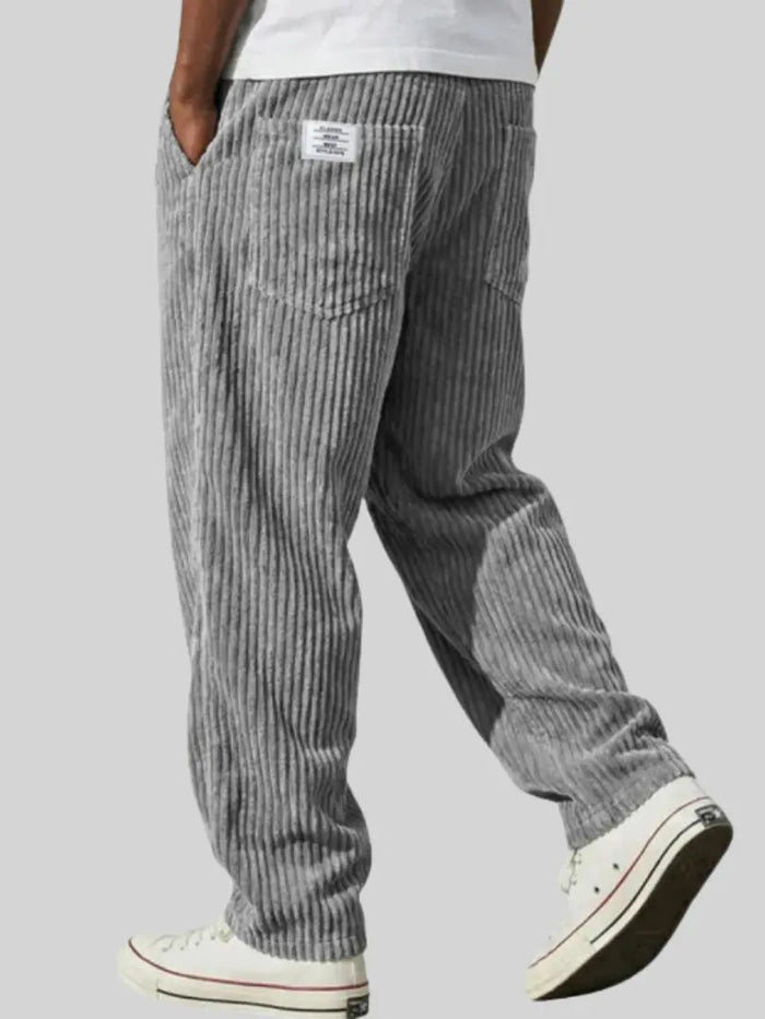 Men's Corduroy Trousers Relaxed Fit Elastic Waist