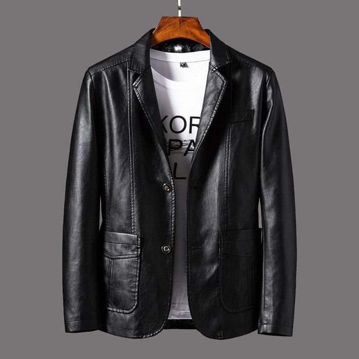 Men's Brown Collared Jacket with Button Cuff Detail