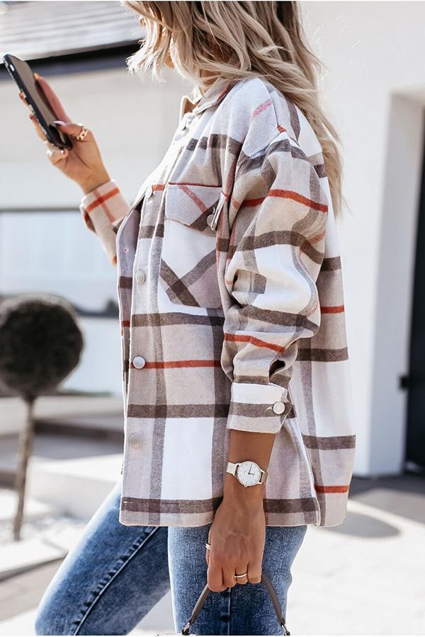 Feeling in check with pockets relaxed jacket