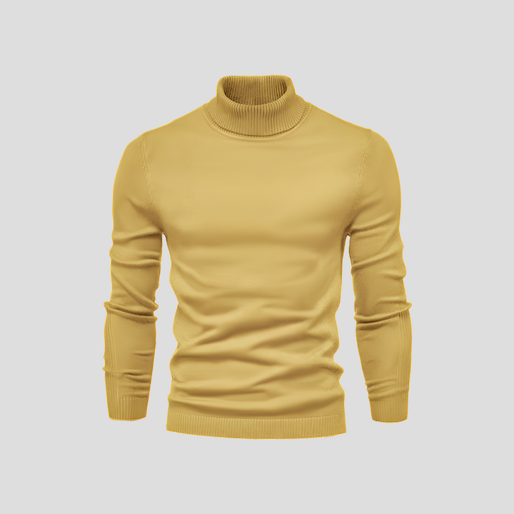 Men's Ribbed Turtleneck Jumper for Everyday Wear
