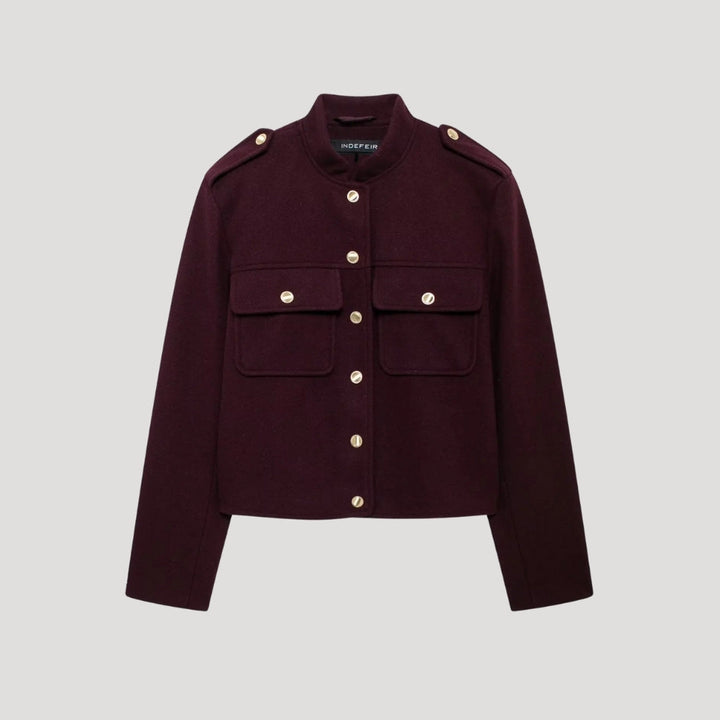 Structured wool blend button jacket