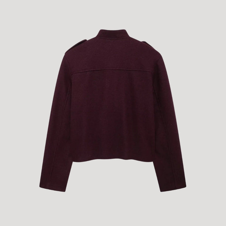 Structured wool blend button jacket