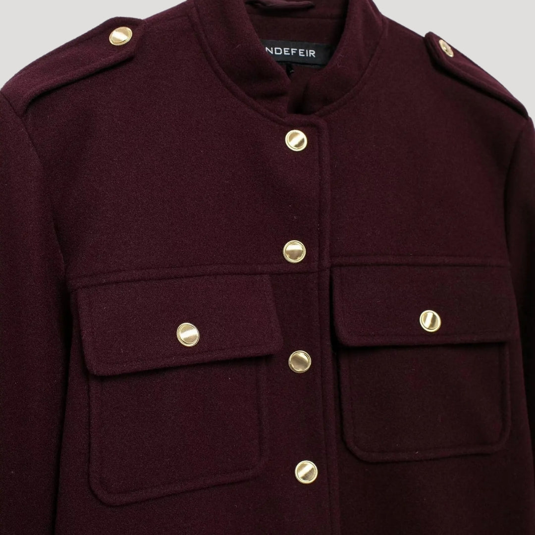 Structured wool blend button jacket
