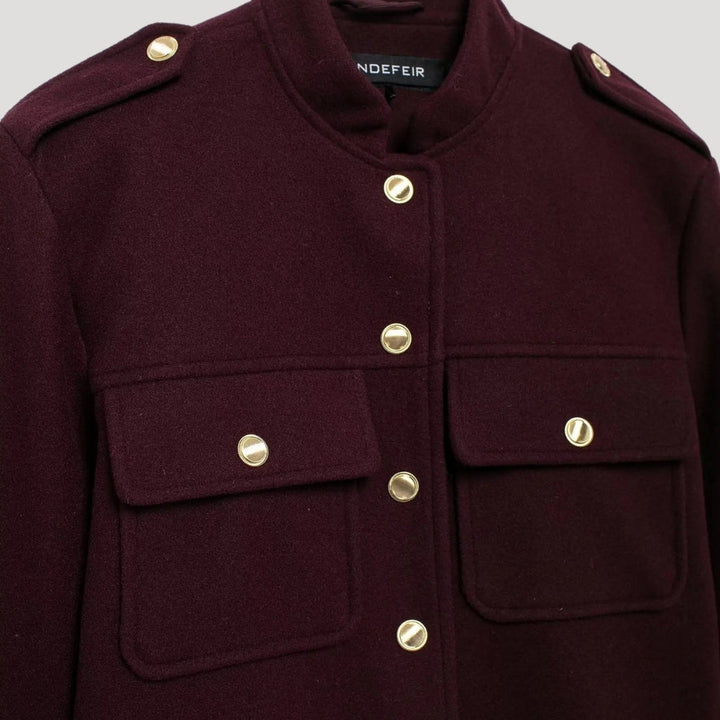Structured wool blend button jacket