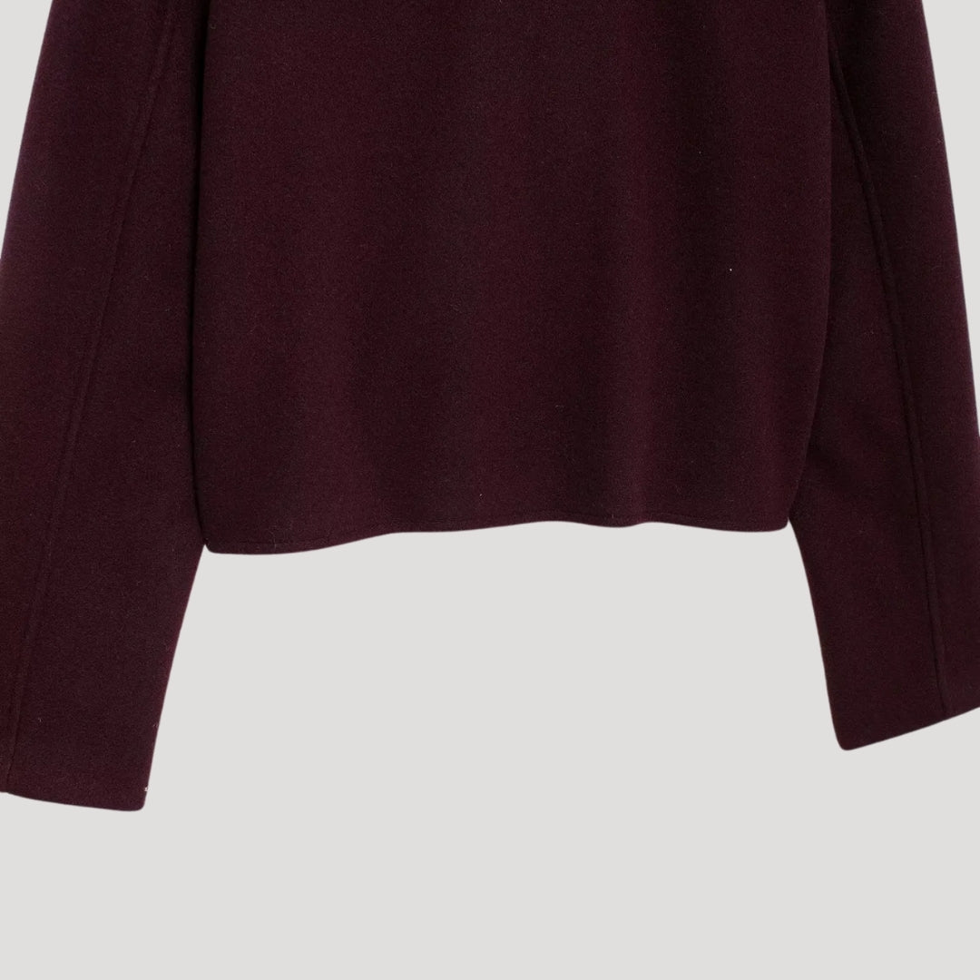 Structured wool blend button jacket