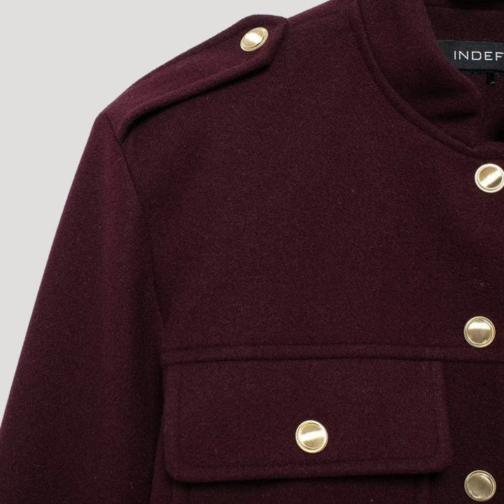 Structured wool blend button jacket