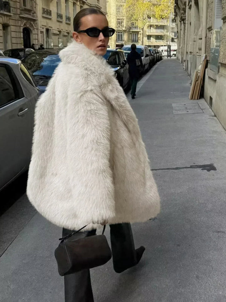 Long Fur coat with faux Fur