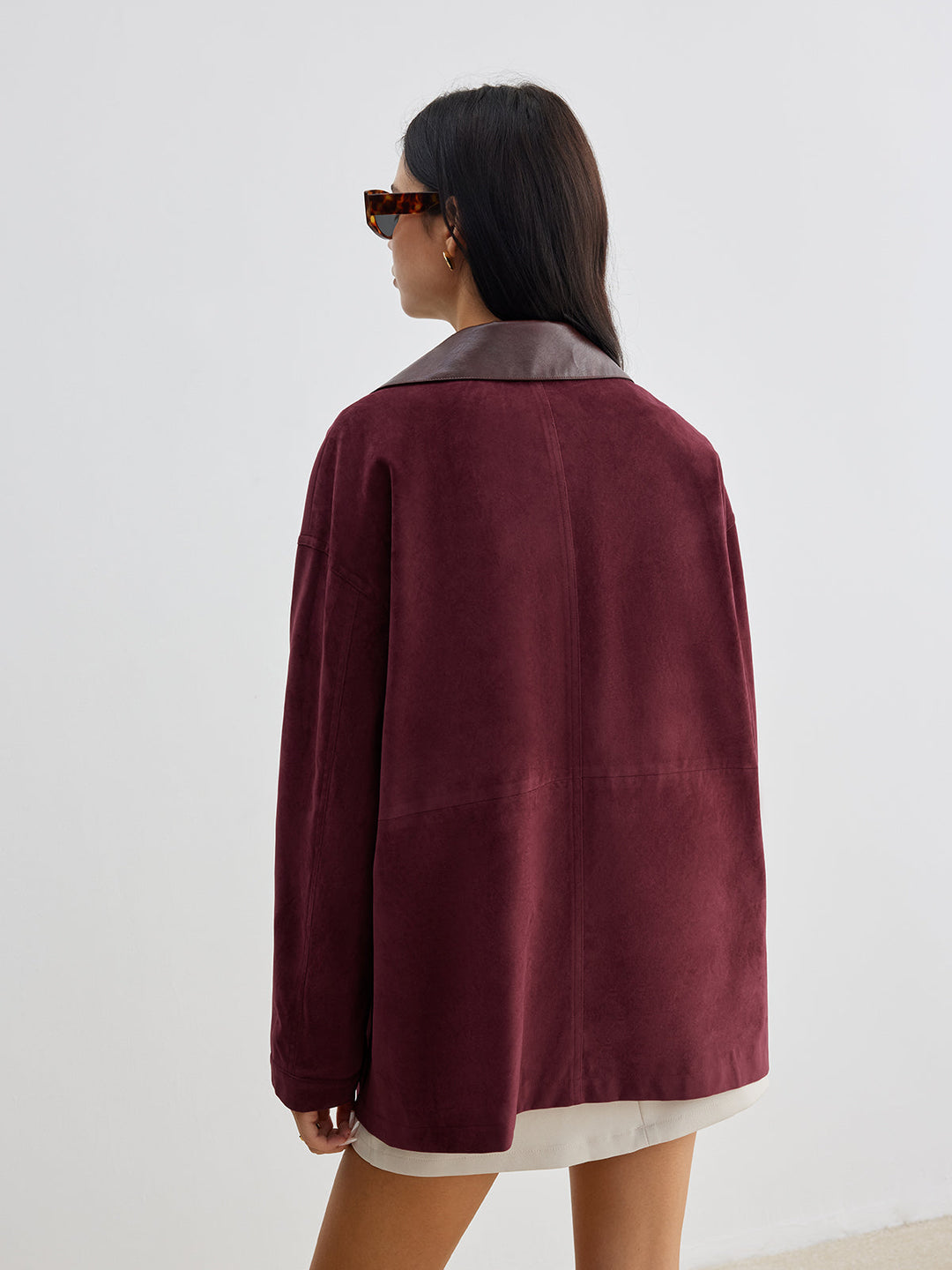 Kontrastowym collar pocket jacket