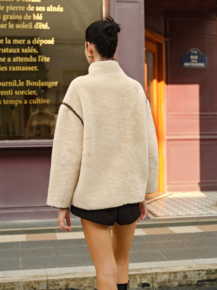 | Contrast Piping Fleece Jacket