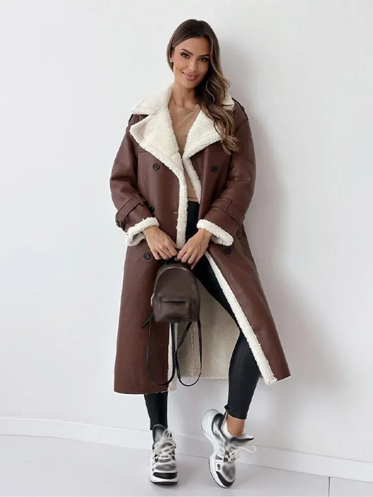 Fur long jacket