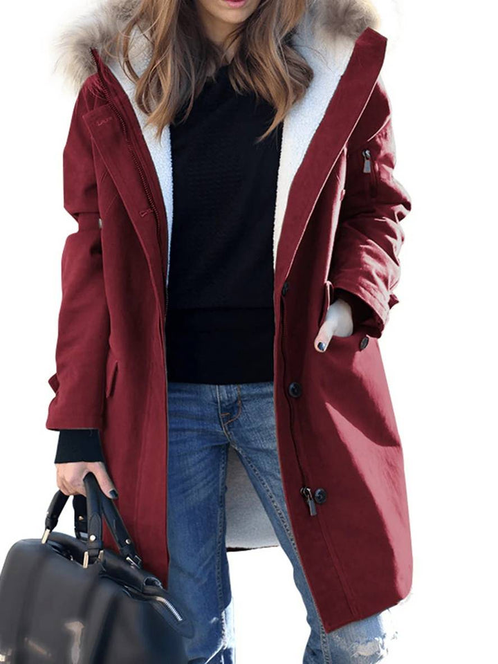 parka jacket Mid Length jacket winter with hood and faux Fur