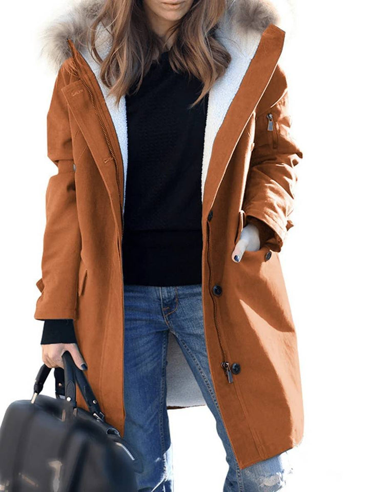 parka jacket Mid Length jacket winter with hood and faux Fur