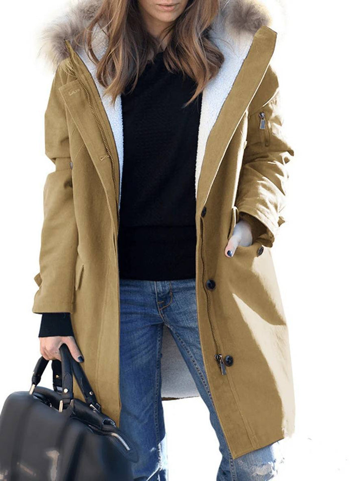 parka jacket Mid Length jacket winter with hood and faux Fur