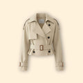 Cropped Belted Trench Coat
