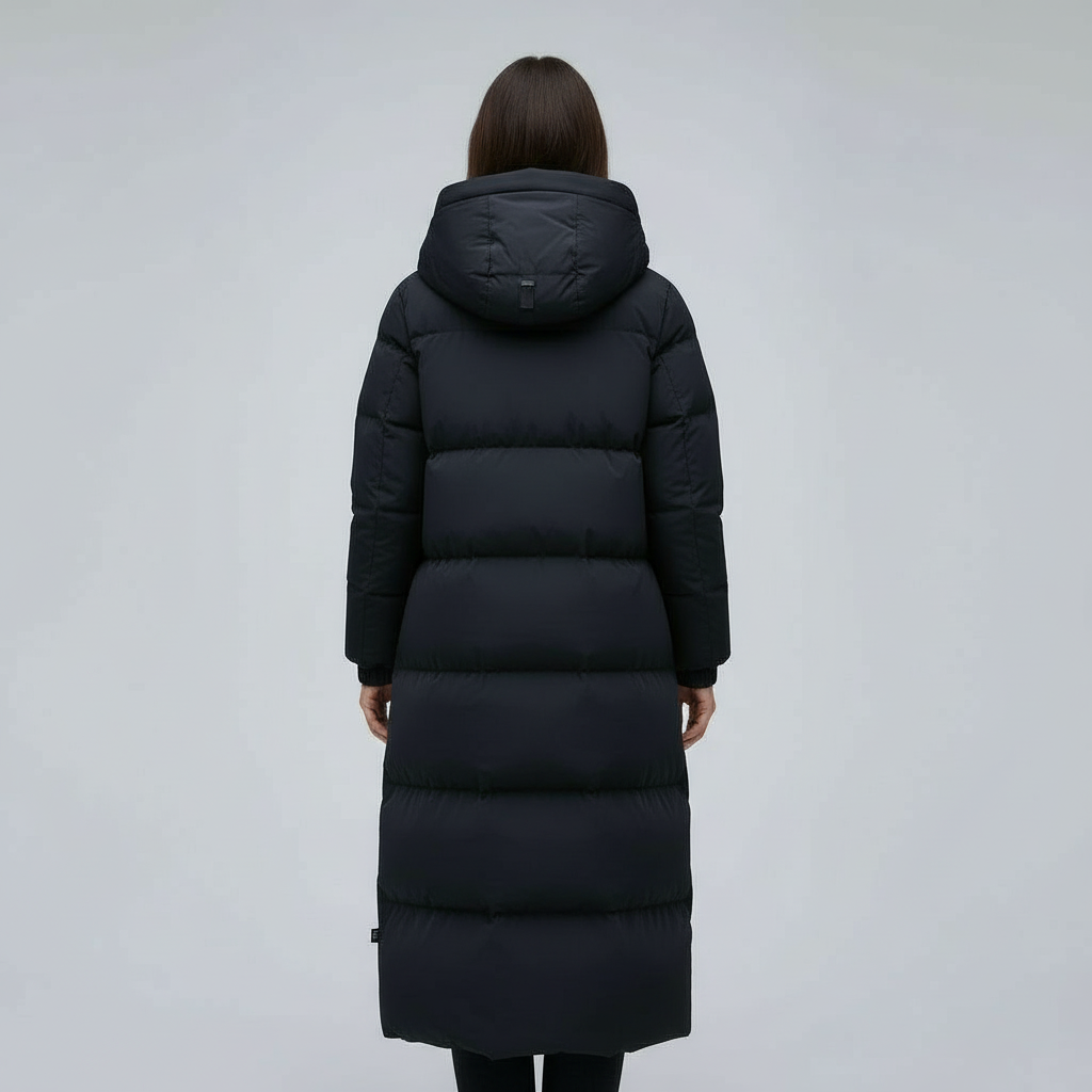 Windproof long jacket winter women