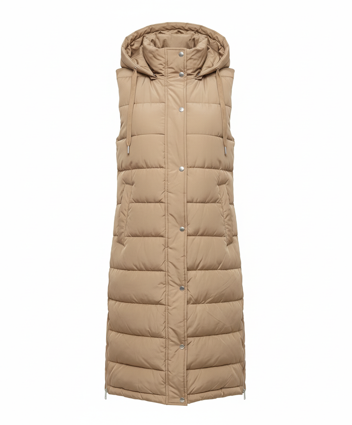 Long quilted gilet women