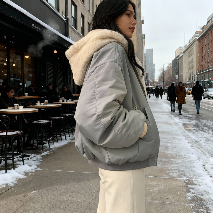 Thermo comfort oversized fleece winter coat women