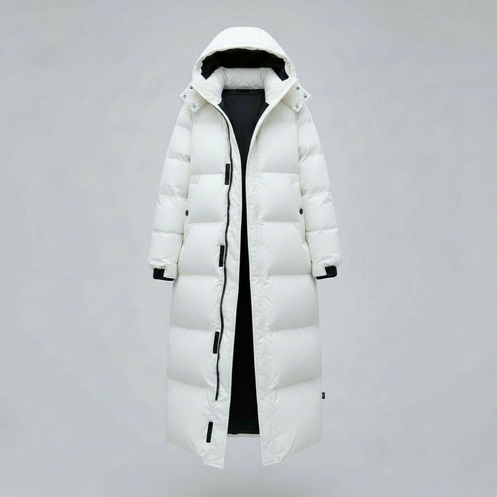 Windproof long jacket winter women