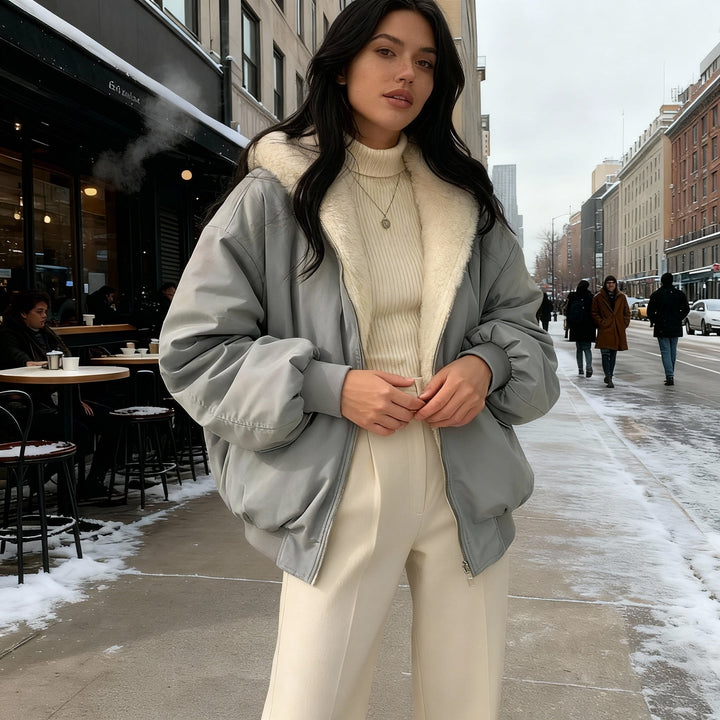 Thermo comfort oversized fleece winter coat women