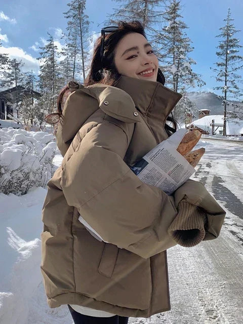 Warm padded Winter coat with hood