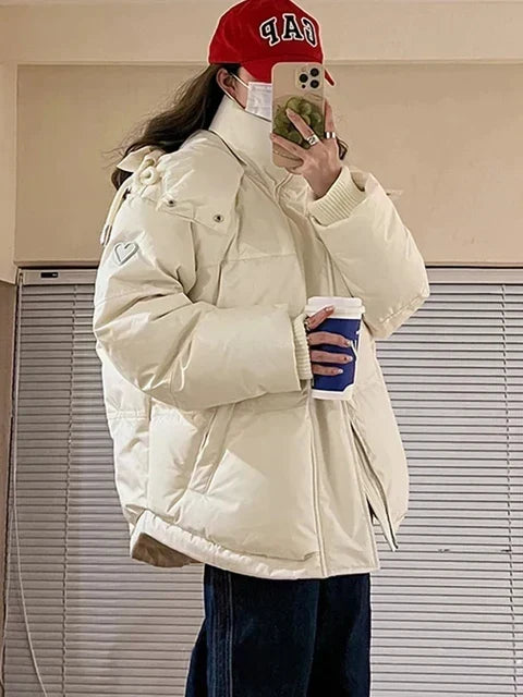 Warm padded Winter coat with hood