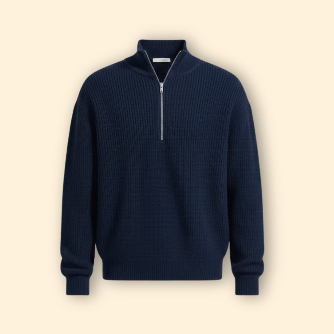 Men's Half Zip Neck Modern Jumper