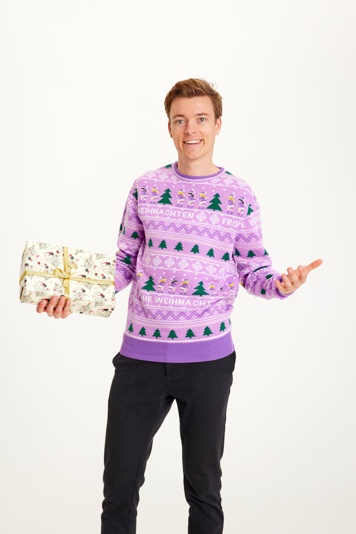 | Merry Christmas Christmas Sweater Purple Men