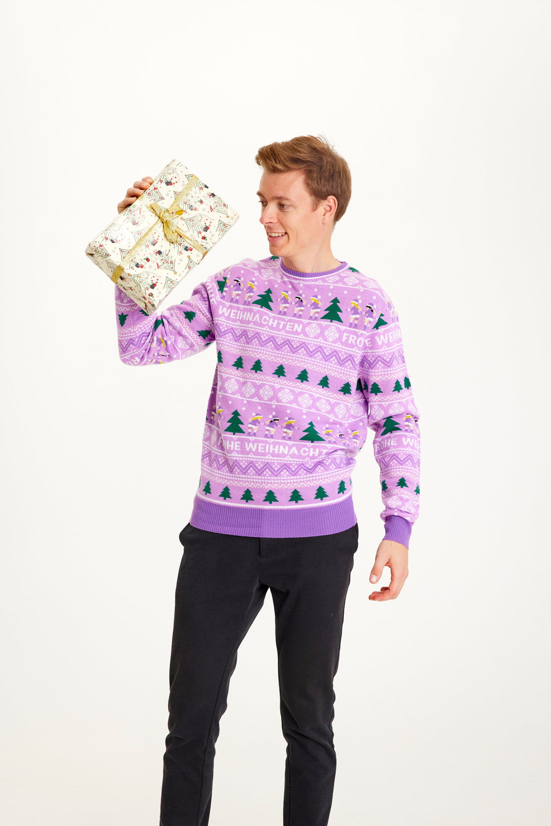 | Merry Christmas Christmas Sweater Purple Men
