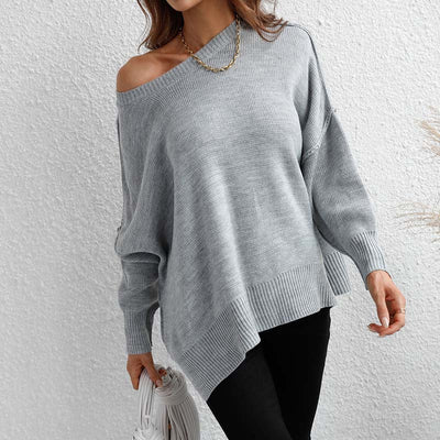 Women's Crew Neck Jumper Loose Fit for Casual Wear