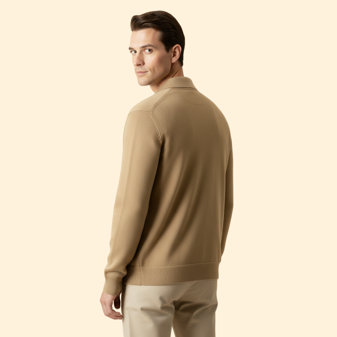 Men Knit Jacket with Button Front