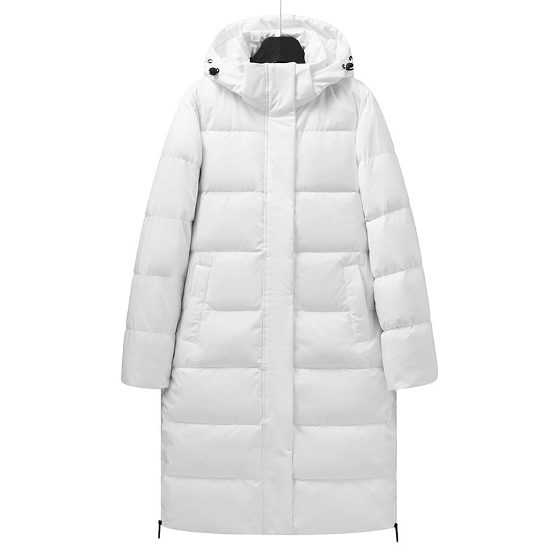 Ladies Maxi-Long Stretch Thermo Quilted Coat with 3D Quilt and Adjustable Hood