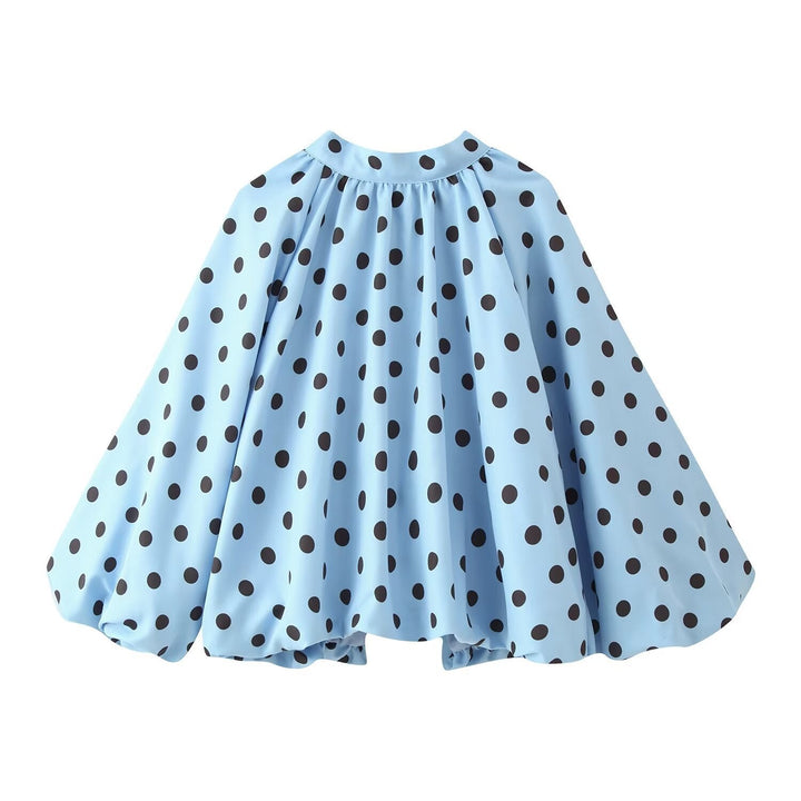 Women Wide Polka Dot Cape in A-Line Cut Made of Lightweight Rain Material