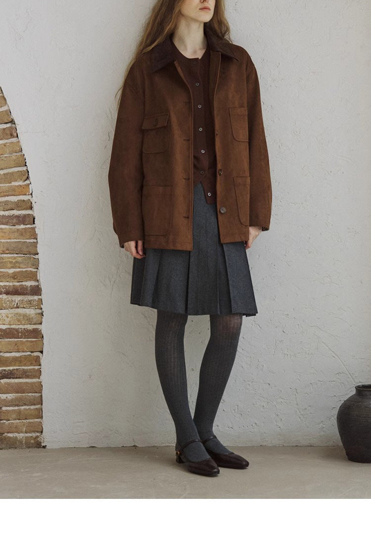 Women Elegant Suede Jacket