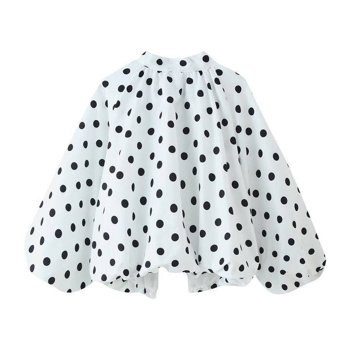 Women Wide Polka Dot Cape in A-Line Cut Made of Lightweight Rain Material