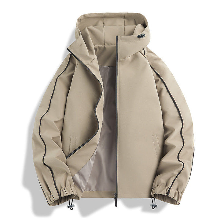 Unisex Lightweight two-tone wind and rain jacket with hood, drawstring and zip pockets